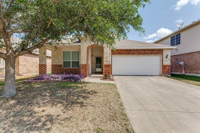 4908 Blue Top Dr, Fort Worth, TX 76179 - view of front of home with a garage, driveway, and brick siding