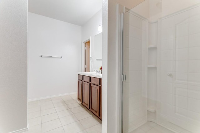 4908 Blue Top Dr, Fort Worth, TX 76179 - full bath featuring a stall shower, vanity, and tile patterned flooring