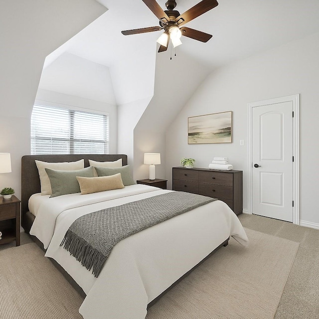 149 Silver Valley Ln, Fort Worth, TX 76108 - bedroom with carpet, vaulted ceiling, and ceiling fan