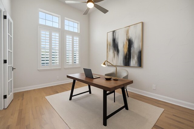 149 Silver Valley Ln, Fort Worth, TX 76108 - office with a ceiling fan and light wood finished floors