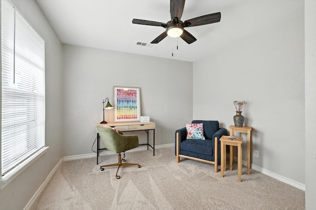 200 Arcadia St, Hurst, TX 76053 - home office featuring carpet flooring and a ceiling fan