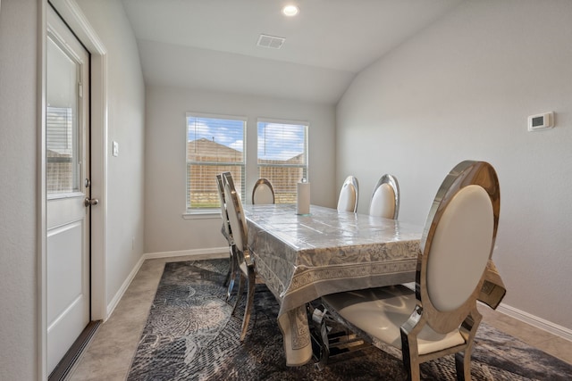 5912 Piedrosa Ct, Denton, TX 76226 - dining area with lofted ceiling and baseboards