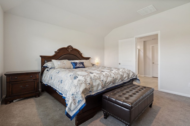5912 Piedrosa Ct, Denton, TX 76226 - bedroom featuring carpet floors and vaulted ceiling