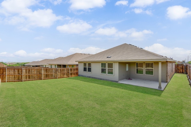 5912 Piedrosa Ct, Denton, TX 76226 - back of house with a patio area, a fenced backyard, and a shingled roof