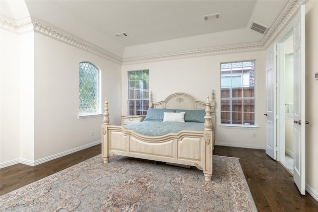 6608 Terrace Mill Ln, Plano, TX 75024 - bedroom featuring dark wood-type flooring and a tray ceiling