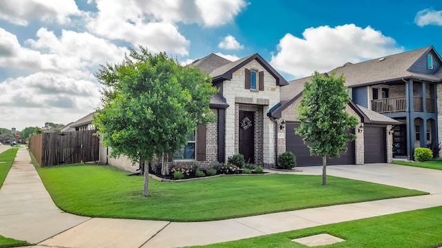 602 Franklin Ln, Lavon, TX 75166 - view of front of house featuring brick siding, concrete driveway, an attached garage, and stone siding