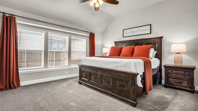 602 Franklin Ln, Lavon, TX 75166 - bedroom featuring lofted ceiling, carpet, and ceiling fan