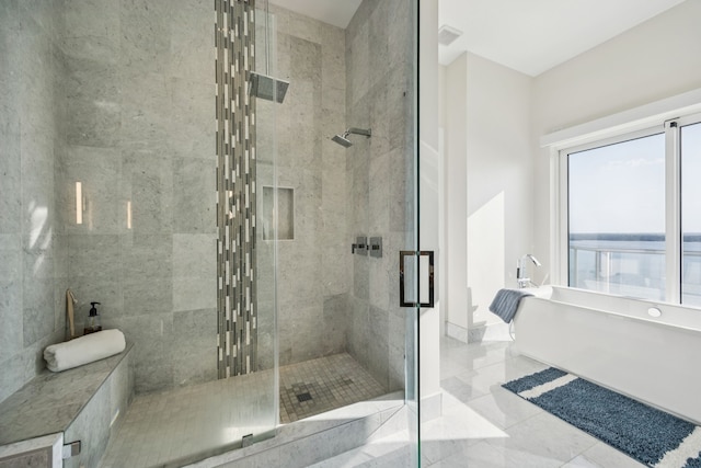 2800 Lakeside Pkwy Unit 1502, Flower Mound, TX 75022 - full bath with a freestanding tub and a stall shower