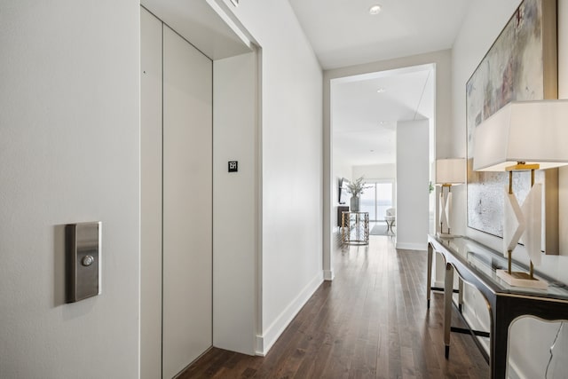 2800 Lakeside Pkwy Unit 1502, Flower Mound, TX 75022 - hall featuring elevator and dark wood-type flooring