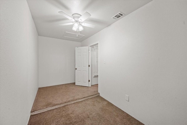 9444 Centennial Dr, Waco, TX 76708 - carpeted spare room featuring attic access and a ceiling fan