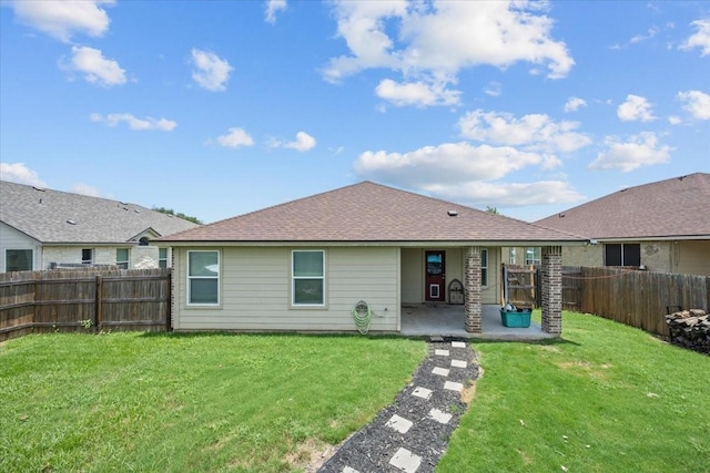 9444 Centennial Dr, Waco, TX 76708 - back of house with a patio area, a fenced backyard, and roof with shingles
