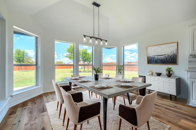 123 Rolling Spring Dr, Aledo, TX 76008 - dining room featuring vaulted ceiling and light wood-style flooring