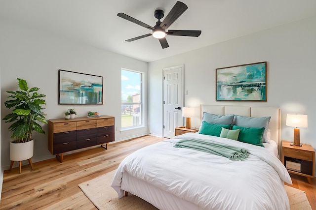 123 Rolling Spring Dr, Aledo, TX 76008 - bedroom with light wood-type flooring and ceiling fan