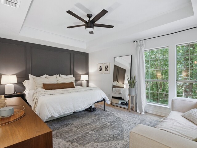 915 Slippery Elm Dr, Ovilla, TX 75154 - bedroom featuring a raised ceiling and a ceiling fan
