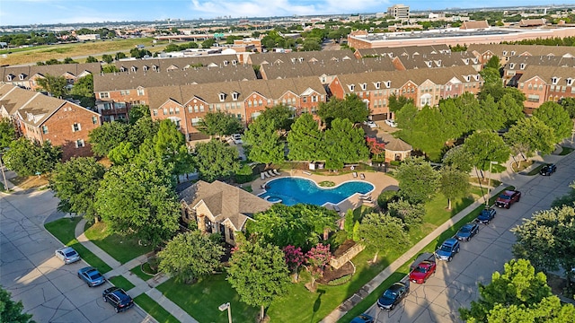 1511 Biltmore Ln, Irving, TX 75063 - aerial overview of property's location featuring nearby suburban area and a pool