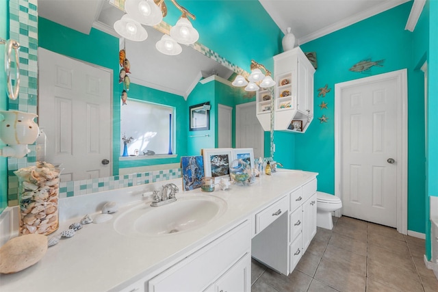 705 Tahoe Trail Dr, Hewitt, TX 76643 - full bath featuring crown molding, double vanity, and tile patterned flooring
