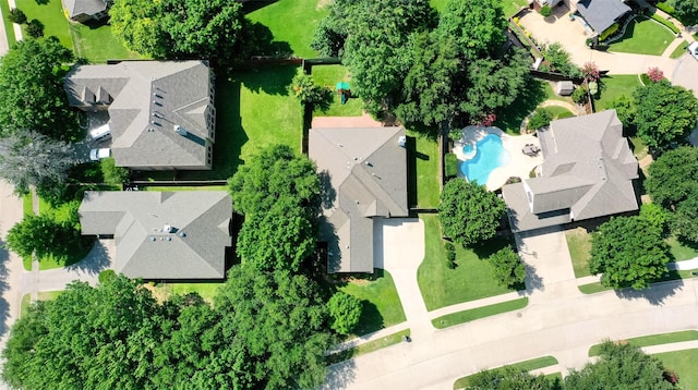 4508 Crystal Mountain Dr, Richardson, TX 75082 - aerial perspective of suburban area featuring a pool area