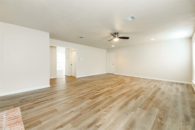 813 Ridgemont Dr, Allen, TX 75002 - unfurnished room featuring ceiling fan, light wood-style flooring, and recessed lighting
