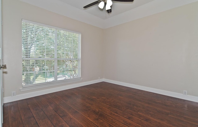 2505 Hunters Run Dr, Plano, TX 75025 - unfurnished room featuring a ceiling fan and dark wood-type flooring