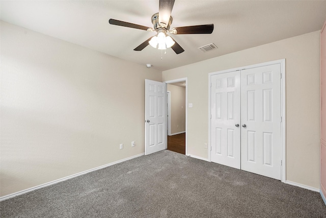 3217 Beutel Rd, Lorena, TX 76655 - unfurnished bedroom featuring carpet flooring, a closet, and ceiling fan