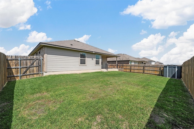 3217 Beutel Rd, Lorena, TX 76655 - rear view of house with a fenced backyard, a storage shed, and a patio