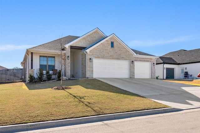6105 Parma Ln, Temple, TX 76502 - view of front of home with a garage, concrete driveway, and stone siding