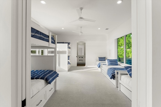 548 Winding Ln, Mount Vernon, TX 75457 - bedroom with carpet, recessed lighting, and a ceiling fan