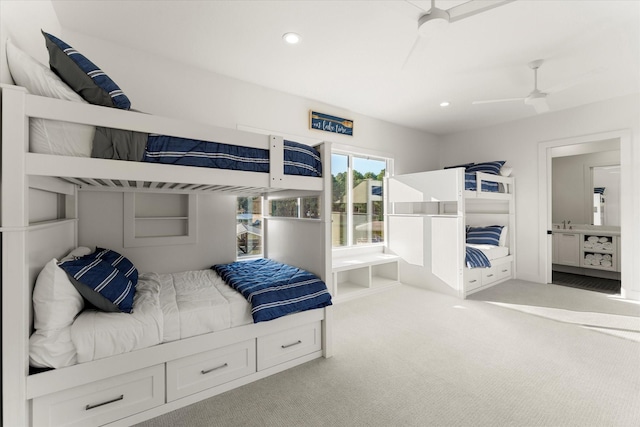 548 Winding Ln, Mount Vernon, TX 75457 - carpeted bedroom featuring ceiling fan and recessed lighting