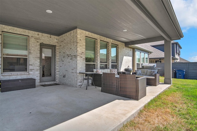 7432 Wispy Willow Ln, Little Elm, TX 76227 - view of patio / terrace featuring an outdoor hangout area and grilling area