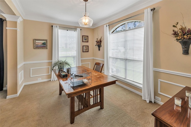 2807 Stonehurst Dr, Grapevine, TX 76051 - dining area featuring light colored carpet and crown molding