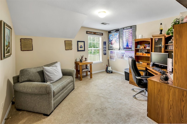 2807 Stonehurst Dr, Grapevine, TX 76051 - home office with light carpet and lofted ceiling