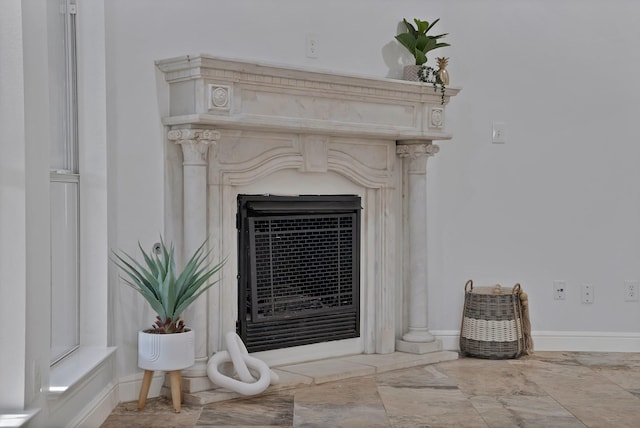4418 Spring Garden Dr, Arlington, TX 76016 - detailed view of a fireplace and baseboards