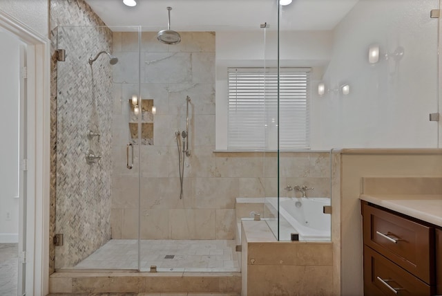 4418 Spring Garden Dr, Arlington, TX 76016 - full bath featuring a shower stall, a garden tub, and vanity