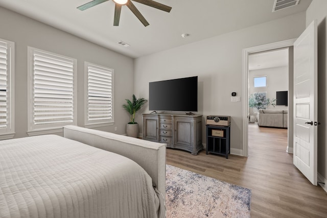 3000 Walker Way, Northlake, TX 76247 - bedroom featuring light wood finished floors and ceiling fan