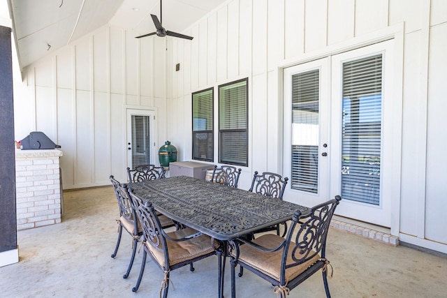 9209 Old Stoney Rd, Ponder, TX 76259 - view of patio / terrace with outdoor dining area and a ceiling fan