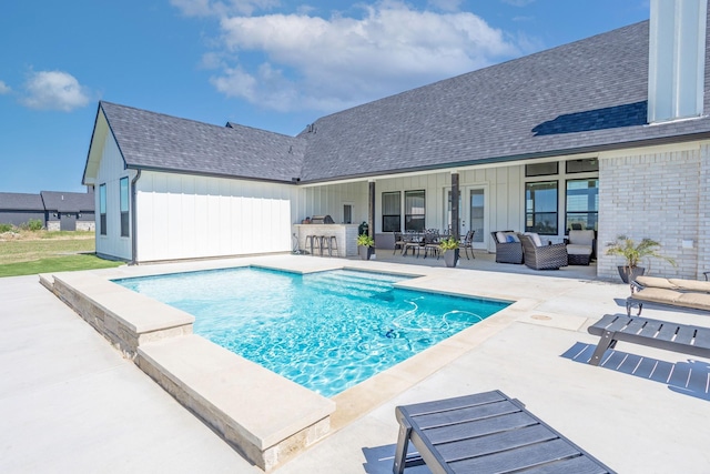 9209 Old Stoney Rd, Ponder, TX 76259 - outdoor pool featuring an outdoor living space and a patio area