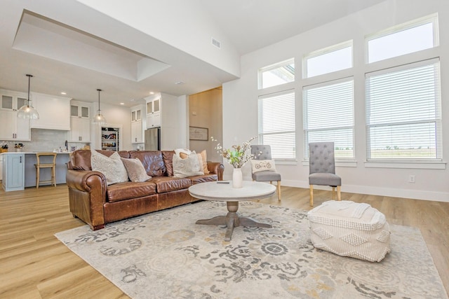 9209 Old Stoney Rd, Ponder, TX 76259 - living room with light wood finished floors and recessed lighting