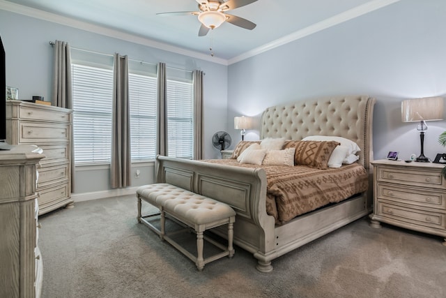 5616 Traveller Dr, North Richland Hills, TX 76180 - bedroom with carpet, ornamental molding, multiple windows, and ceiling fan