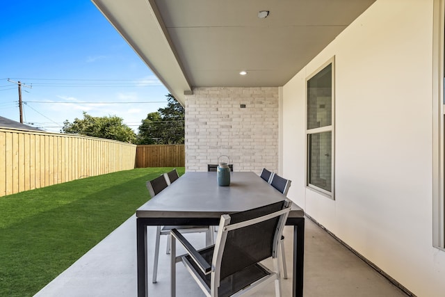 3763 Wenatche Dr, Dallas, TX 75233 - fenced backyard featuring outdoor dining space and a patio area