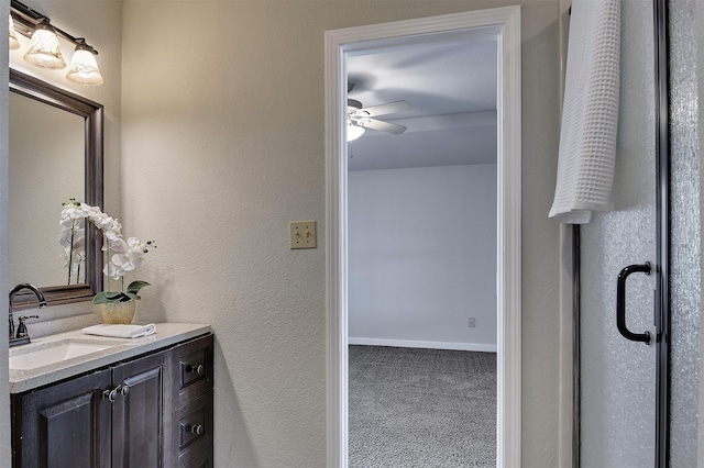 351 Marion Rd, Venus, TX 76084 - bathroom with vanity and ceiling fan