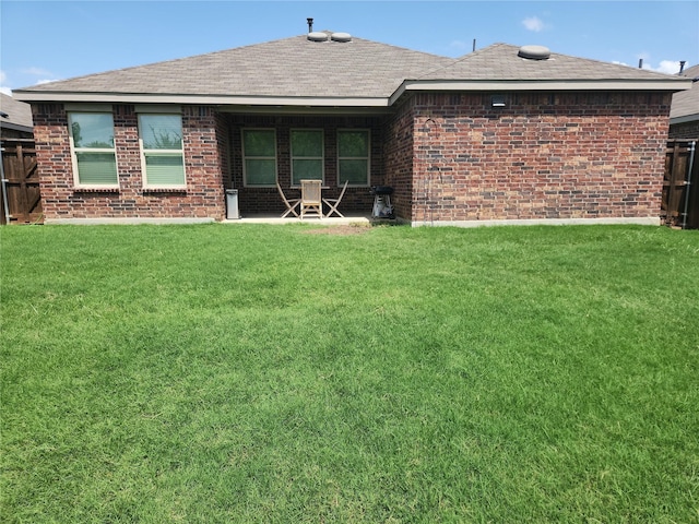 1460 Acmite Ave, Cross Roads, TX 76227 - rear view of property with brick siding, roof with shingles, and a patio area