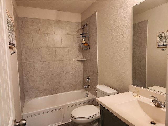 1460 Acmite Ave, Cross Roads, TX 76227 - full bathroom featuring vanity, tub / shower combination, and a textured wall