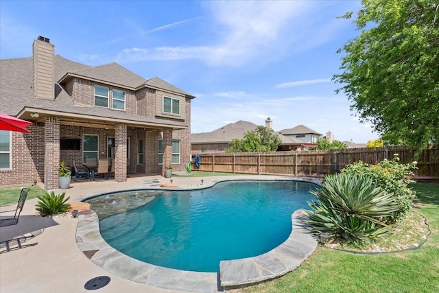 2213 Therese Dr, Waco, TX 76712 - view of pool with a patio area and a fenced backyard