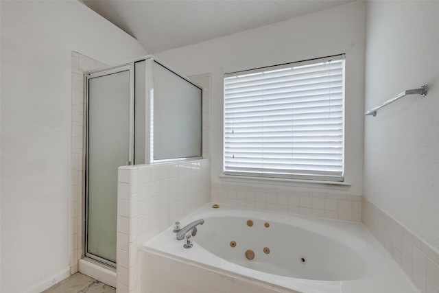 6414 Seaford Rd, Arlington, TX 76001 - bathroom featuring a jetted tub and a stall shower