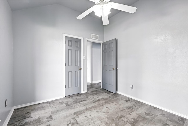 8301 Concord Dr, Rowlett, TX 75089 - unfurnished bedroom featuring wood finished floors, ceiling fan, and high vaulted ceiling