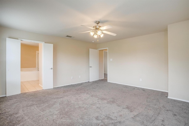5831 Melanie Ct, Fort Worth, TX 76131 - unfurnished bedroom with carpet flooring, ensuite bath, and a ceiling fan