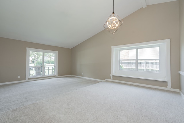 3733 Magnolia Dr, Grand Prairie, TX 75052 - unfurnished room with light colored carpet and a chandelier