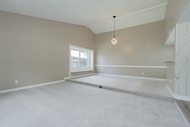 3733 Magnolia Dr, Grand Prairie, TX 75052 - spare room with carpet floors and lofted ceiling