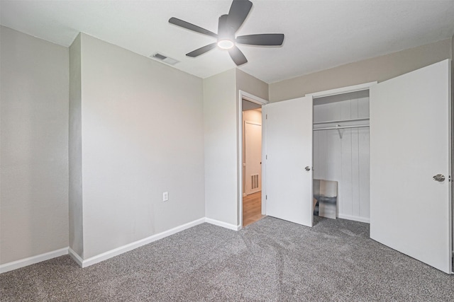 5307 Kelly Elliott, Arlington, TX 76017 - unfurnished bedroom with carpet flooring, a closet, and a ceiling fan