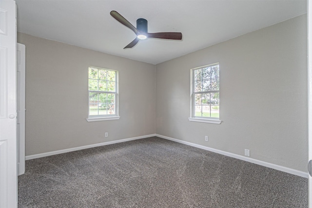 5307 Kelly Elliott, Arlington, TX 76017 - unfurnished room with plenty of natural light, a ceiling fan, and carpet floors